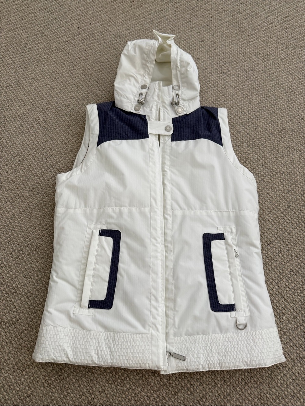 Marmot White Vest with Navy Accents